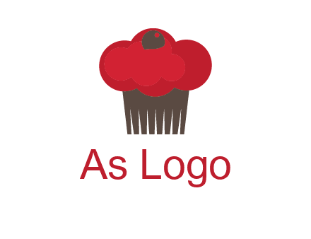 cup cake with cherry on top icon