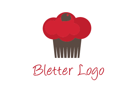 cup cake with cherry on top icon