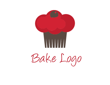 cup cake with cherry on top icon
