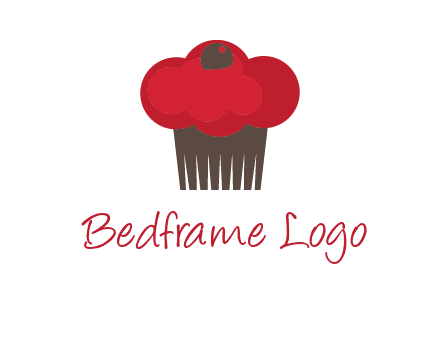 cup cake with cherry on top icon