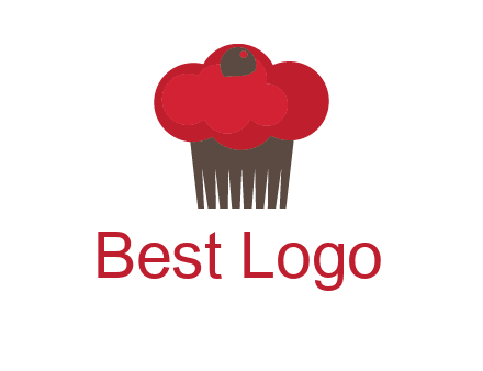 cup cake with cherry on top icon