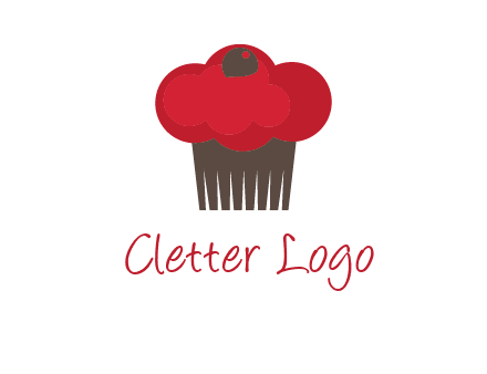 cup cake with cherry on top icon