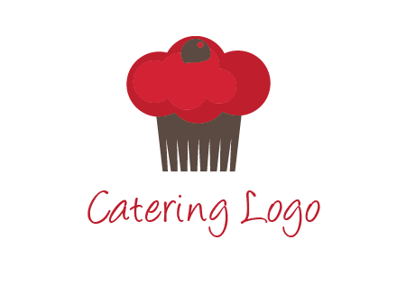 cup cake with cherry on top icon