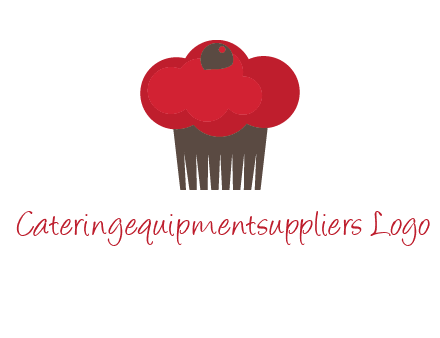 cup cake with cherry on top icon