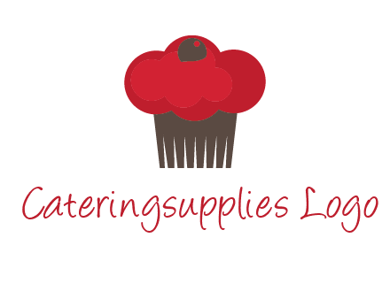 cup cake with cherry on top icon