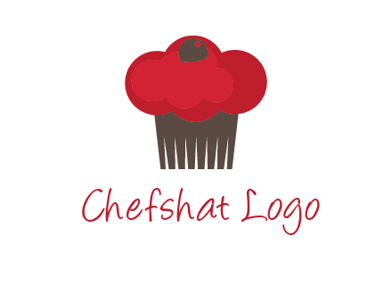 cup cake with cherry on top icon