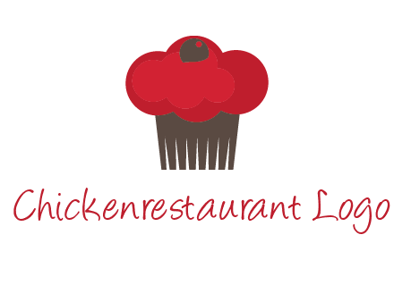 cup cake with cherry on top icon