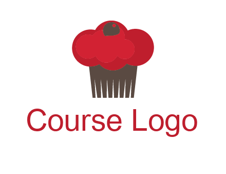 cup cake with cherry on top icon