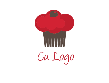 cup cake with cherry on top icon