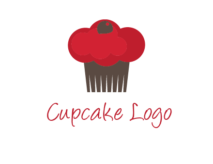 cup cake with cherry on top icon