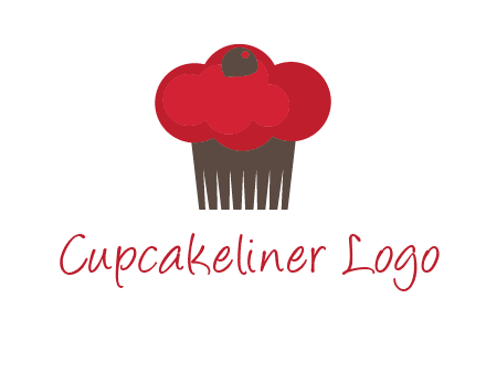 cup cake with cherry on top icon