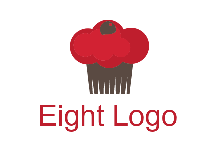 cup cake with cherry on top icon