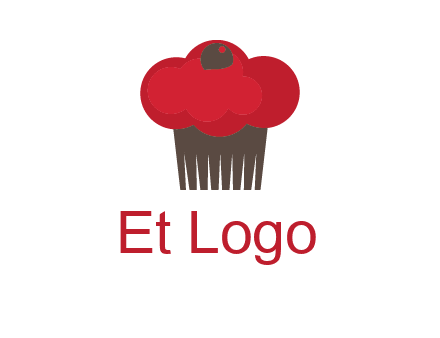 cup cake with cherry on top icon