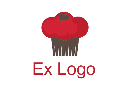 cup cake with cherry on top icon