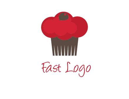 cup cake with cherry on top icon