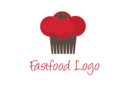 cup cake with cherry on top icon