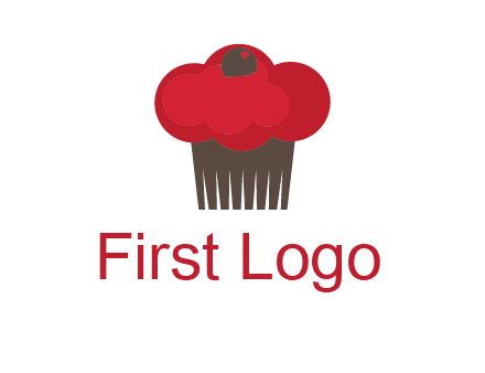 cup cake with cherry on top icon