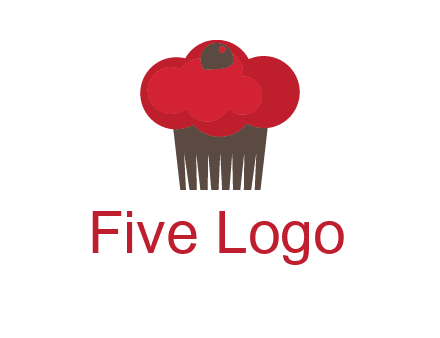 cup cake with cherry on top icon
