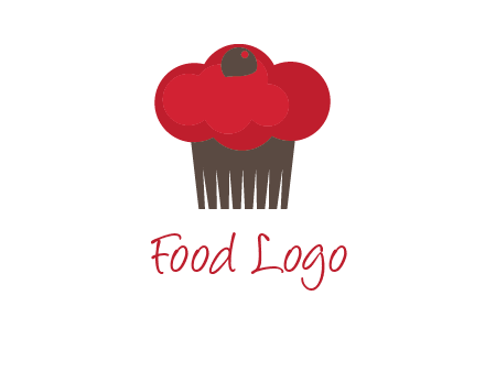 cup cake with cherry on top icon