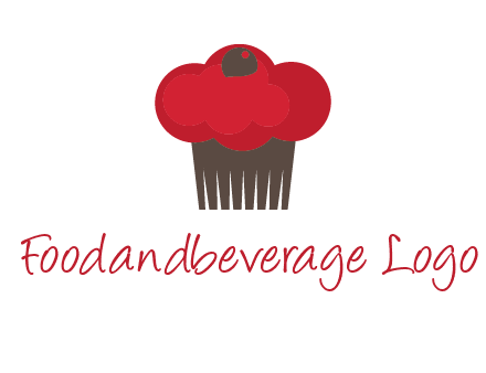 cup cake with cherry on top icon