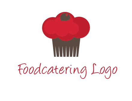 cup cake with cherry on top icon