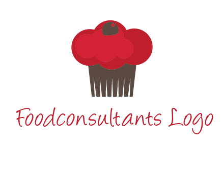 cup cake with cherry on top icon