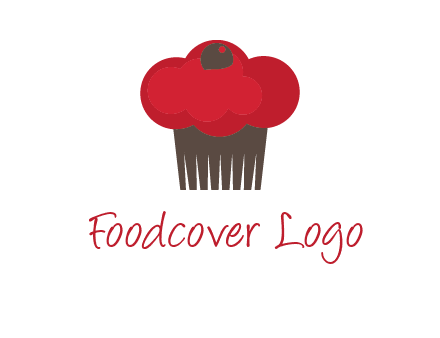 cup cake with cherry on top icon
