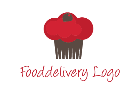 cup cake with cherry on top icon