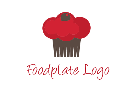 cup cake with cherry on top icon