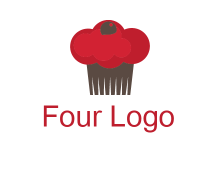 cup cake with cherry on top icon