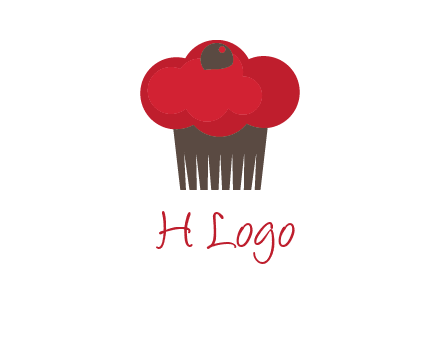 cup cake with cherry on top icon