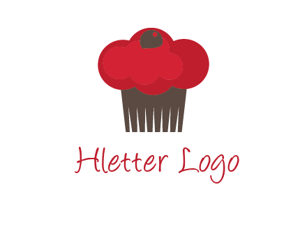 cup cake with cherry on top icon