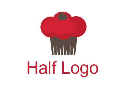 cup cake with cherry on top icon
