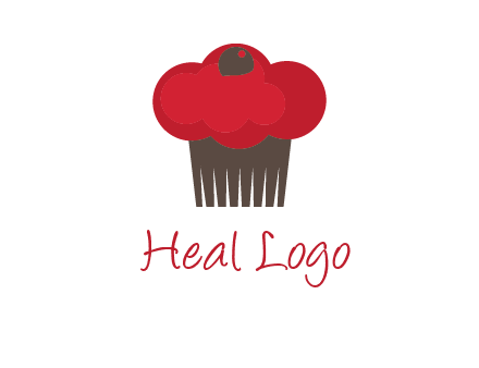 cup cake with cherry on top icon