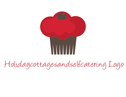 cup cake with cherry on top icon