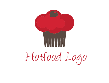 cup cake with cherry on top icon