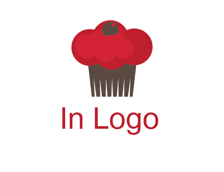cup cake with cherry on top icon