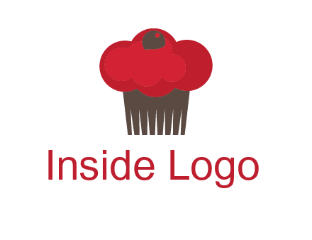 cup cake with cherry on top icon