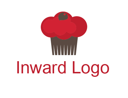 cup cake with cherry on top icon