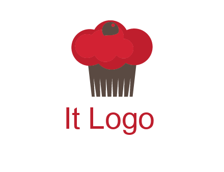 cup cake with cherry on top icon
