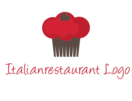 cup cake with cherry on top icon