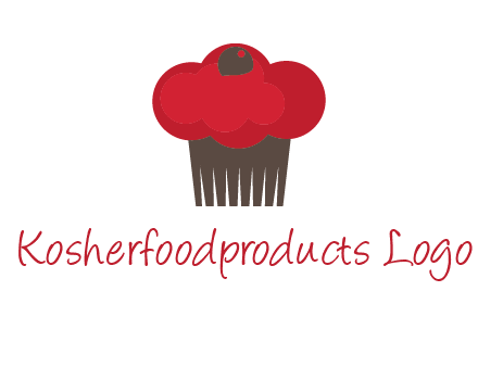 cup cake with cherry on top icon