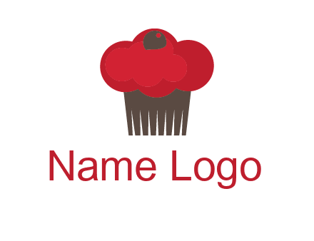 cup cake with cherry on top icon