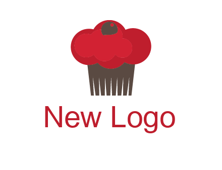 cup cake with cherry on top icon