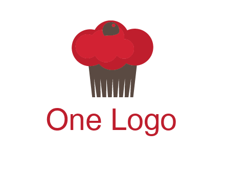 cup cake with cherry on top icon