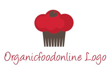 cup cake with cherry on top icon
