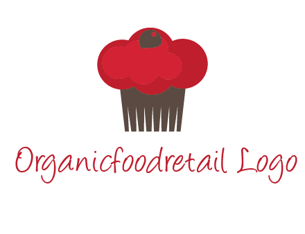 cup cake with cherry on top icon