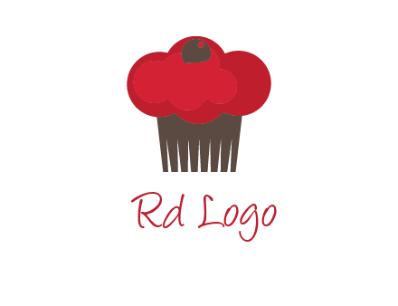 cup cake with cherry on top icon