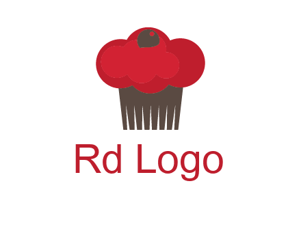 cup cake with cherry on top icon