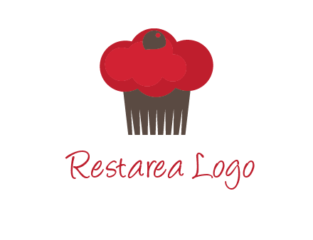 cup cake with cherry on top icon